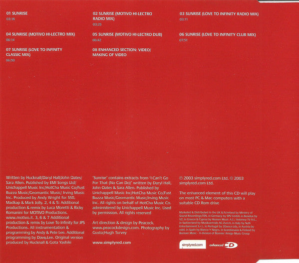 Simply Red : Sunrise (CD, Maxi, Enh)