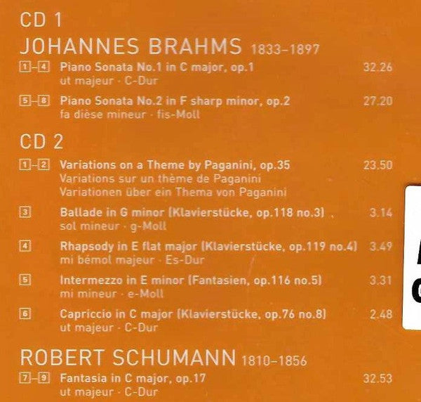 Johannes Brahms / Robert Schumann, Sviatoslav Richter : The Master: Volume 7 (2xCD, Comp)