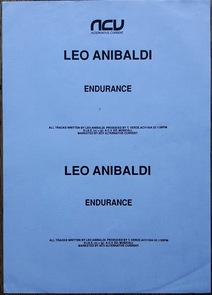 Leo Anibaldi : Endurance (12", Promo, W/Lbl)