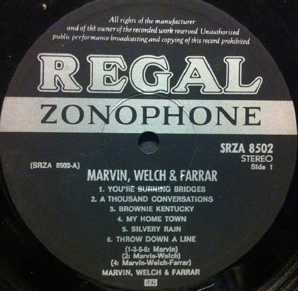 Marvin, Welch & Farrar : Marvin, Welch & Farrar (LP, Album, Gat)