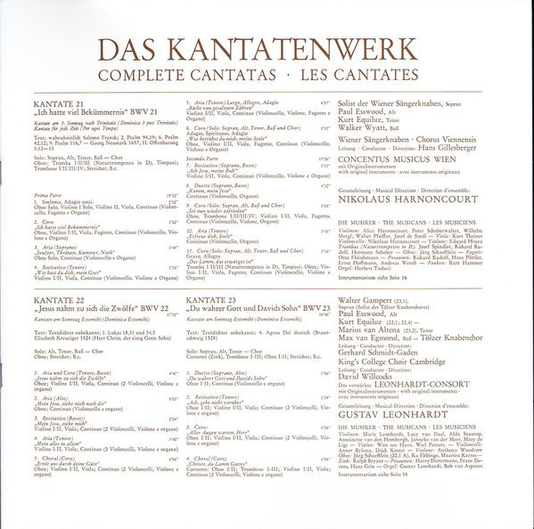 Johann Sebastian Bach : Das Kantatenwerk · Complete Cantatas | BWV 21 - 23 | Vol. 6  (2xLP, RE + Box)