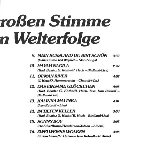 Ivan Rebroff : Zauber Einer Großen Stimme (Seine Größten Welterfolge) (CD, Album)