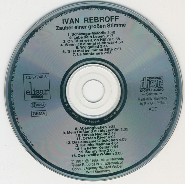 Ivan Rebroff : Zauber Einer Großen Stimme (Seine Größten Welterfolge) (CD, Album)