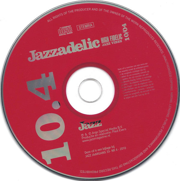 Various : Jazzadelic 10.4 High-Fidelic Jazz Vibes (CD, Comp, Promo)