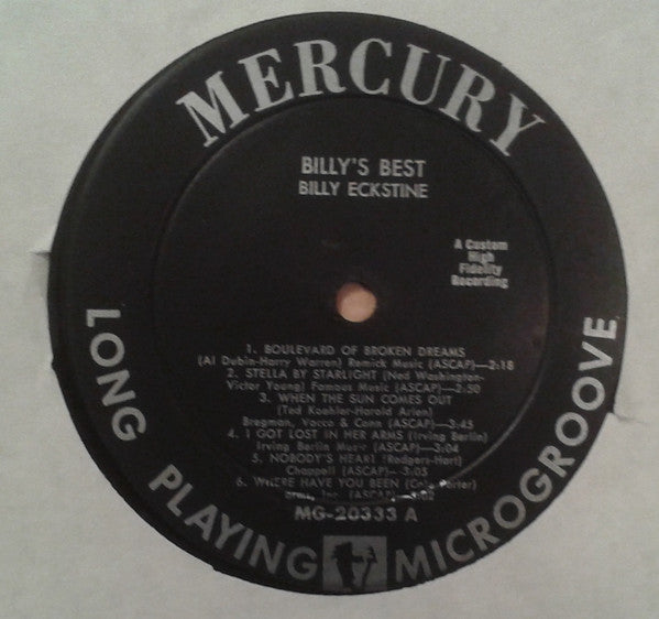 Billy Eckstine : Billy's Best (LP, Album, Mono)