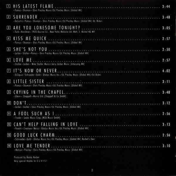 Peter Hofmann : Peter Hofmann Singt Elvis Presley: Love Me Tender (CD, Album)