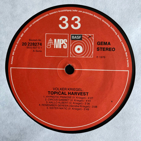 Volker Kriegel : Topical Harvest (LP, Album)