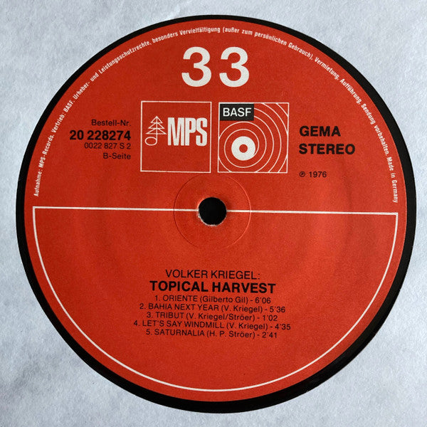 Volker Kriegel : Topical Harvest (LP, Album)