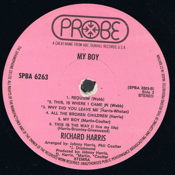 Richard Harris : My Boy (LP, Album, Gat)