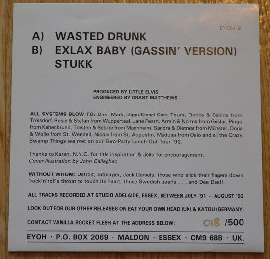 Vanilla Rocket Flesh : Wasted Drunk (7", Num, Blu)