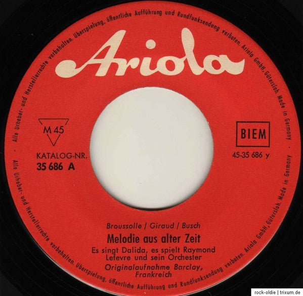 Dalida : Am Tag Als Der Regen Kam (7", Single, Mono)