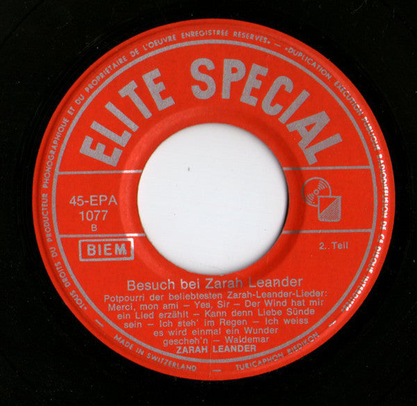 Zarah Leander : Besuch Bei Zarah Leander (7", EP)