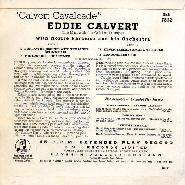 Eddie Calvert : Eddie Calvert Cavalcade (7", EP)