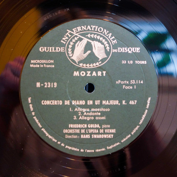 Wolfgang Amadeus Mozart, Friedrich Gulda, Orchester Der Wiener Staatsoper Direction Hans Swarowsky : Deux Concertos De Piano (Concerto N° 21 En Ut Majeur, K 467 / Concerto N° 27 En Si Bémol Majeur, K 595) (LP, Mono)