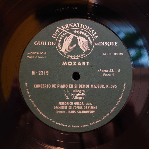 Wolfgang Amadeus Mozart, Friedrich Gulda, Orchester Der Wiener Staatsoper Direction Hans Swarowsky : Deux Concertos De Piano (Concerto N° 21 En Ut Majeur, K 467 / Concerto N° 27 En Si Bémol Majeur, K 595) (LP, Mono)