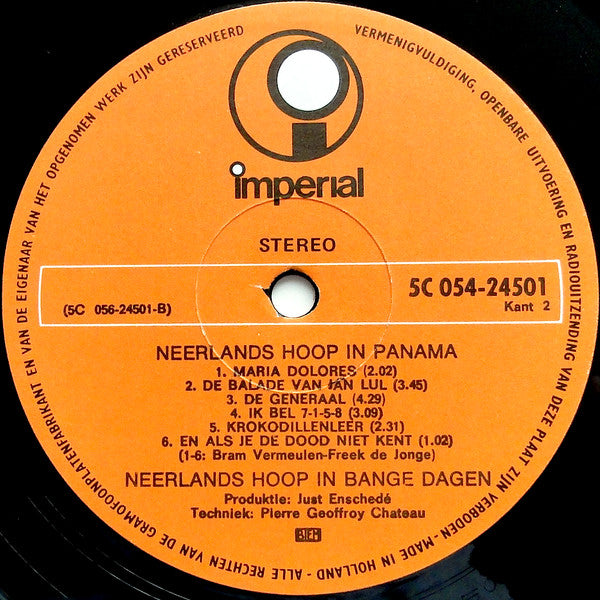 Neerlands Hoop In Bange Dagen : Neerlands Hoop In Panama (LP, Album)