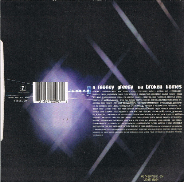 Tricky : Money Greedy / Broken Homes (7", Single)