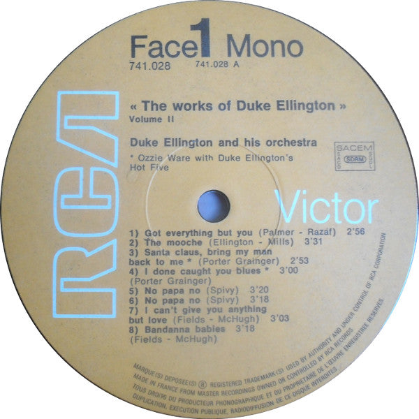 Duke Ellington And His Orchestra : The Works Of Duke - Integrale Volume 2 (LP, Comp, Mono)