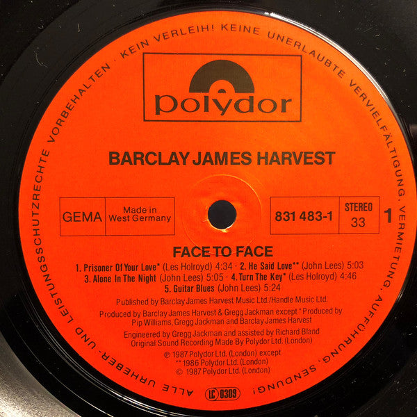 Barclay James Harvest : Face To Face (LP, Album)