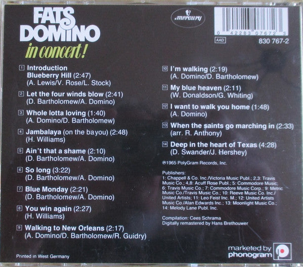 Fats Domino : In Concert! (CD, Comp, RE)