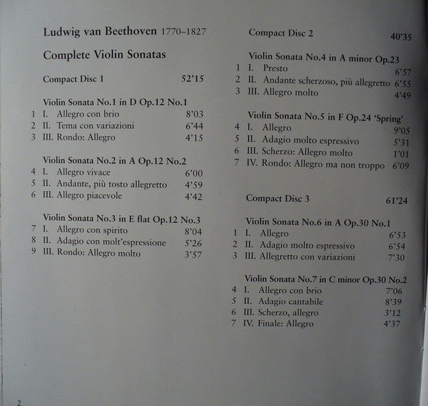 Ludwig van Beethoven : Complete Violin Sonatas (4xCD, Comp, Box)