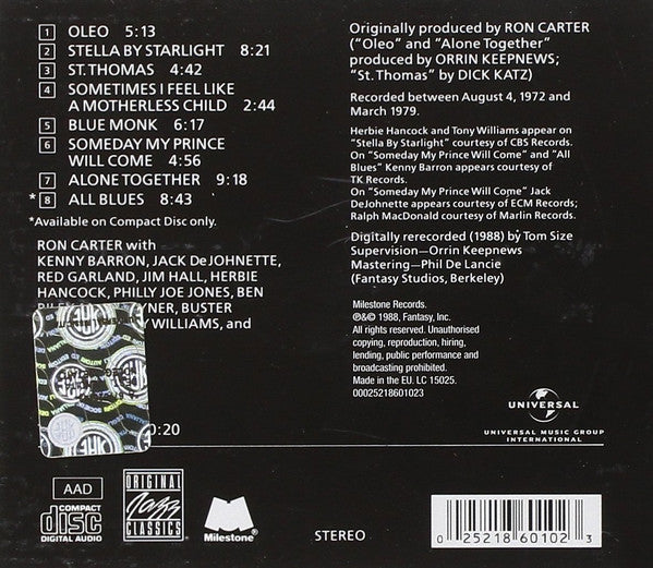 Ron Carter : Standard Bearers - The Milestone Collection (CD, Comp, RE)