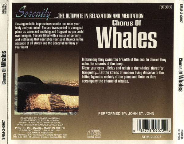 John St. John : Chorus Of Whales (CD, Album)