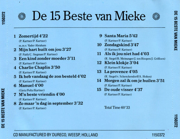 Mieke : De 15 Beste Van Mieke (CD, Comp)
