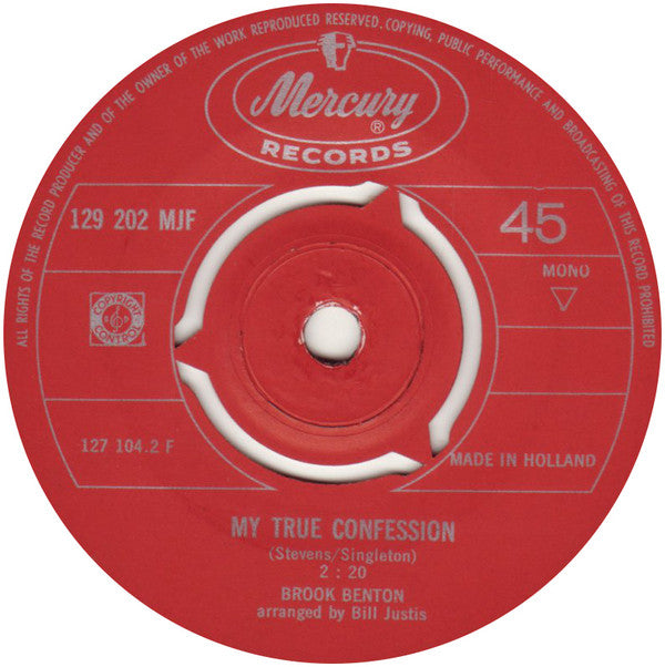 Brook Benton : My True Confession / Tender Years (7", Mono)