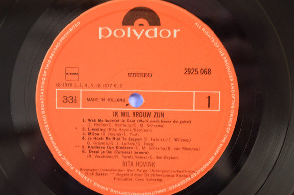 Rita Hovink : Ik Wil Vrouw Zijn (LP, Album)