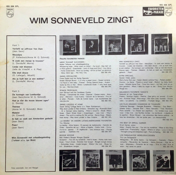 Wim Sonneveld : Wim Sonneveld Zingt (LP, Comp, Mono)