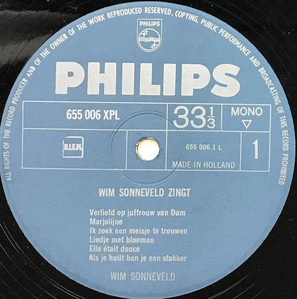 Wim Sonneveld : Wim Sonneveld Zingt (LP, Comp, Mono)