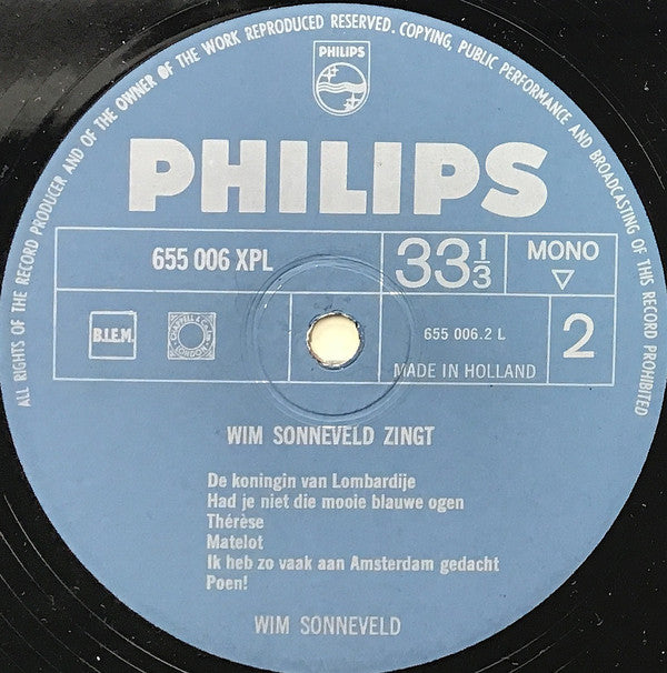 Wim Sonneveld : Wim Sonneveld Zingt (LP, Comp, Mono)