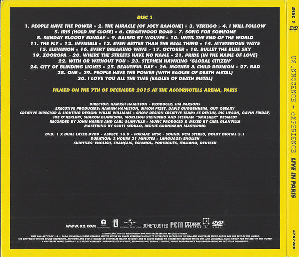 U2 : Innocence + Experience (Live in Paris) (Box, Dlx + DVD-V, Multichannel, NTSC + DVD-V, Mult)