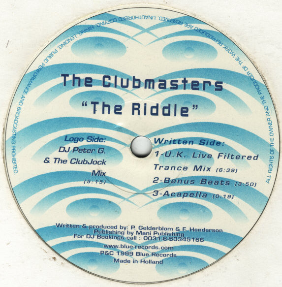 The Clubmasters : The Riddle (12")