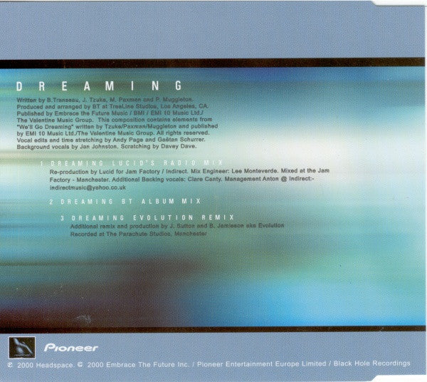 BT Featuring Kirsty Hawkshaw : Dreaming (CD, Maxi)