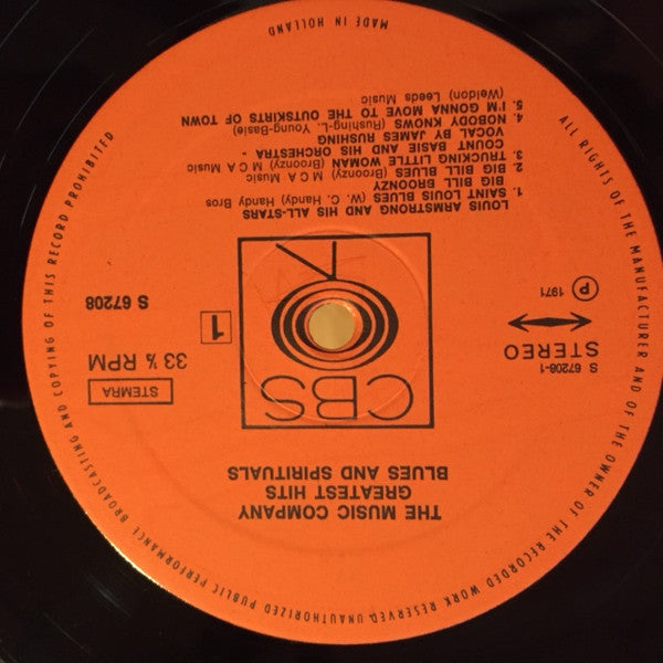 Various : The Music Company Greatest Hits - Blues And Spirituals (2xLP, Comp)