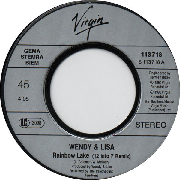 Wendy & Lisa : Rainbow Lake (7", Single)