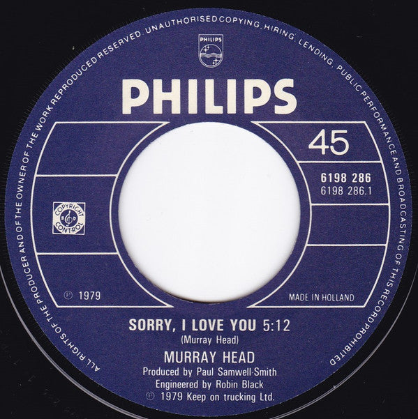 Murray Head : Sorry, I Love You (7", Single)