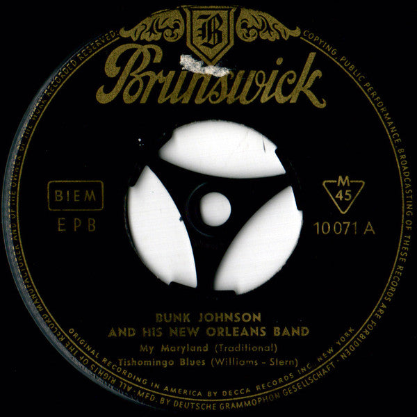Bunk Johnson And His New Orleans Band : Bunk Johnson And His New Orleans Band (7", EP, Mono)