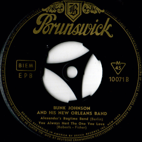 Bunk Johnson And His New Orleans Band : Bunk Johnson And His New Orleans Band (7", EP, Mono)