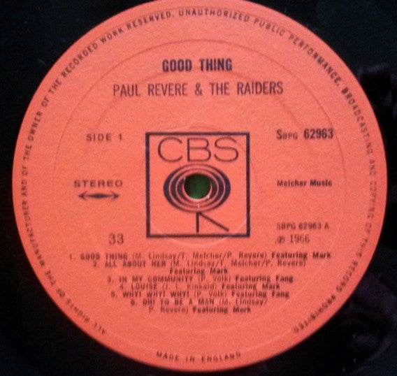 Paul Revere & The Raiders : Good Thing (LP, Album)