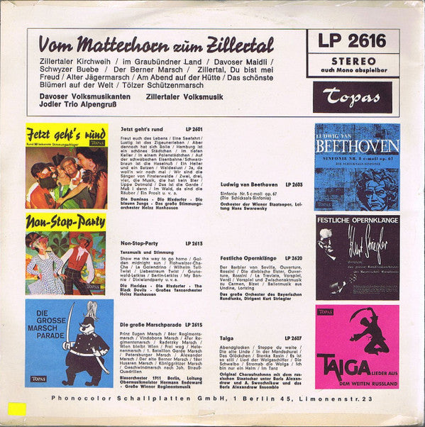 Various : Vom Matterhorn Zum Zillertal (LP, Comp)