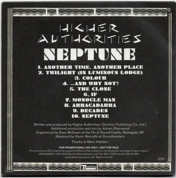 Higher Authorities : Neptune (CD, Album, Promo)