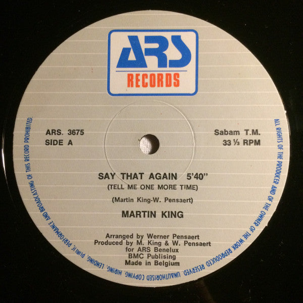Martin King (2) : Say That Again (12")