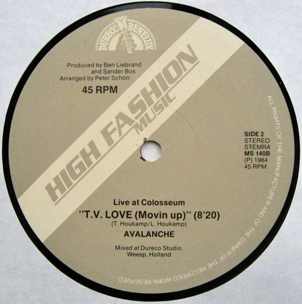 Avalanche (9) : T.V. Love Movin' Up (12")
