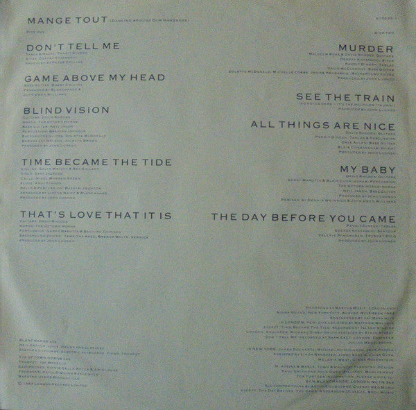 Blancmange : Mange Tout (LP, Album)