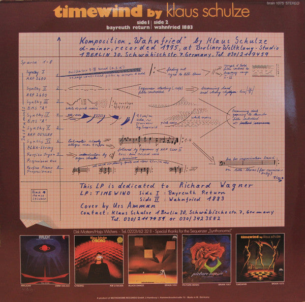 Klaus Schulze : Timewind (LP, Album, RE, Gat)