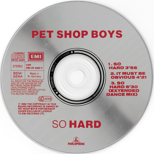 Pet Shop Boys : So Hard (CD, Maxi)