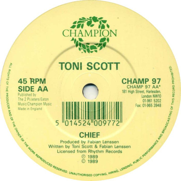 Tony Scott : That's How I'm Living (7", Single, Red)